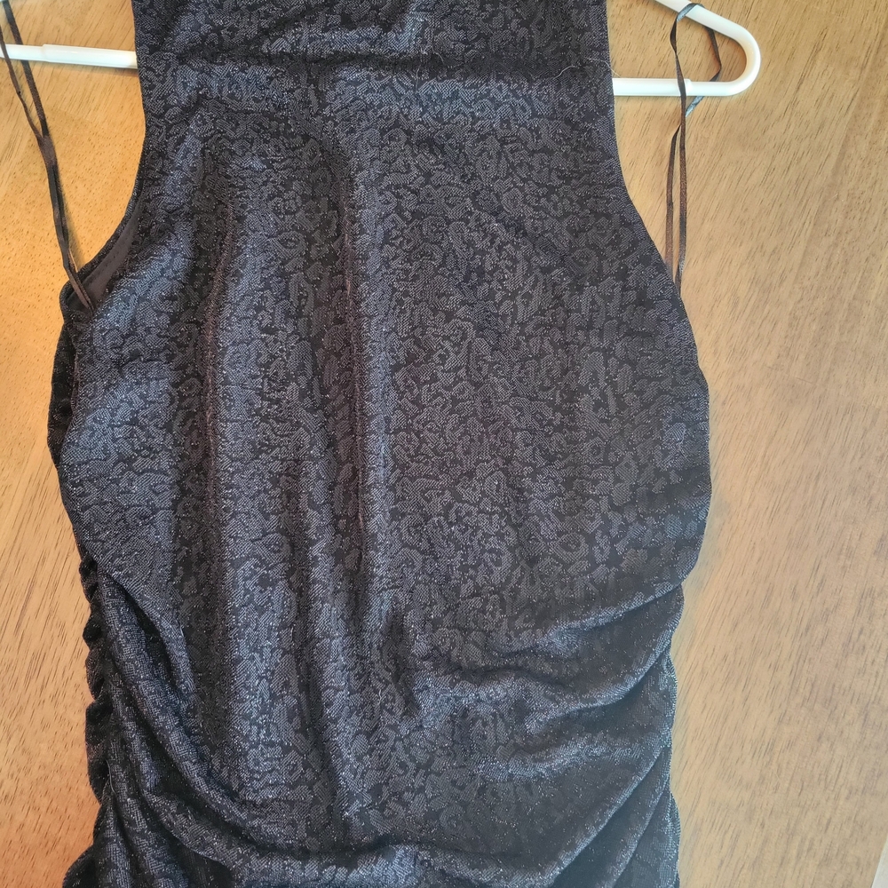 TALULAH Black Textured Midi Dress